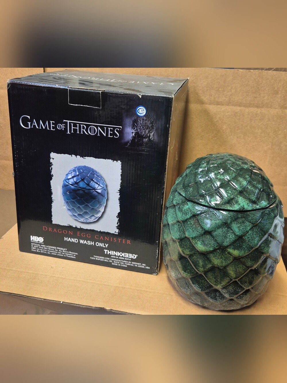 HBO Game of Thrones Dragon Egg Canister - Green 2017